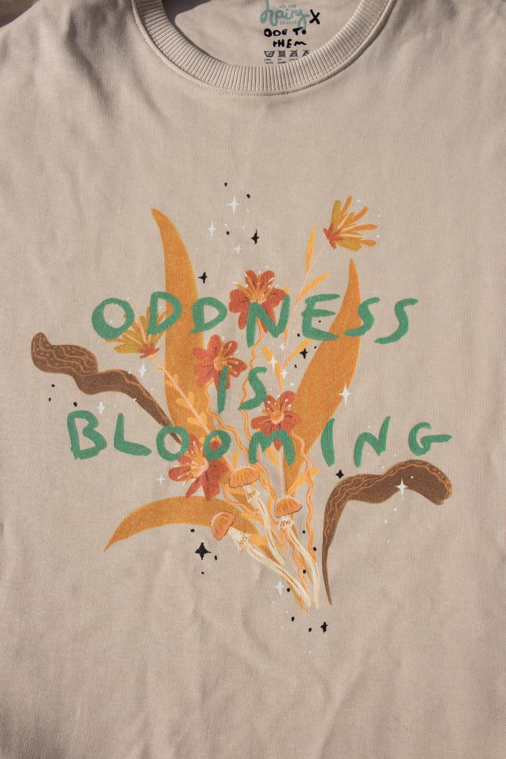 Oddness is Blooming Oversized Sweatshirt