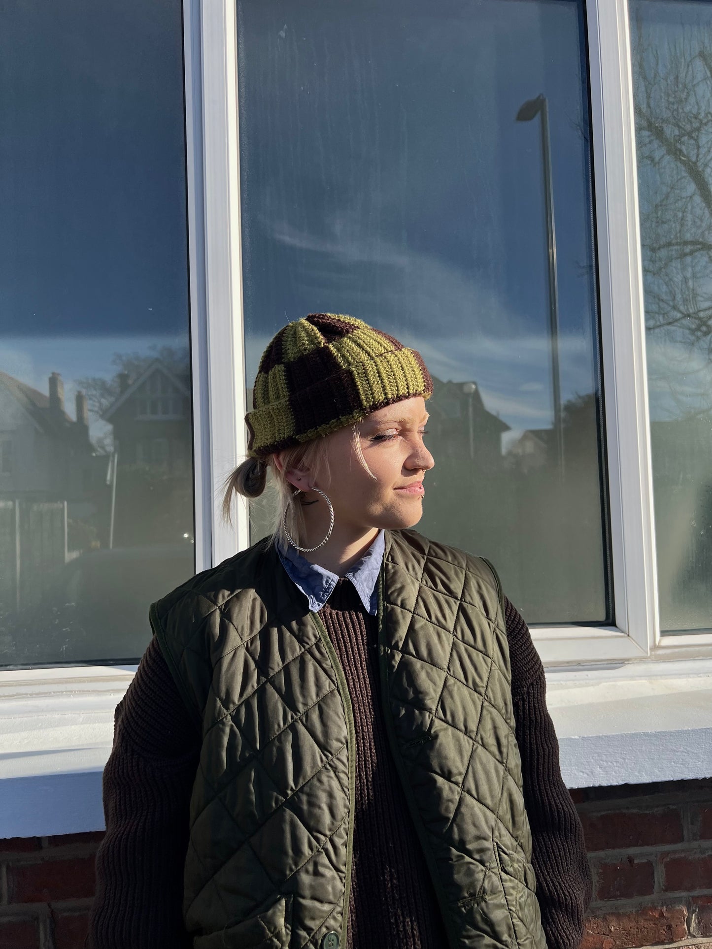 Check Moss Beanie