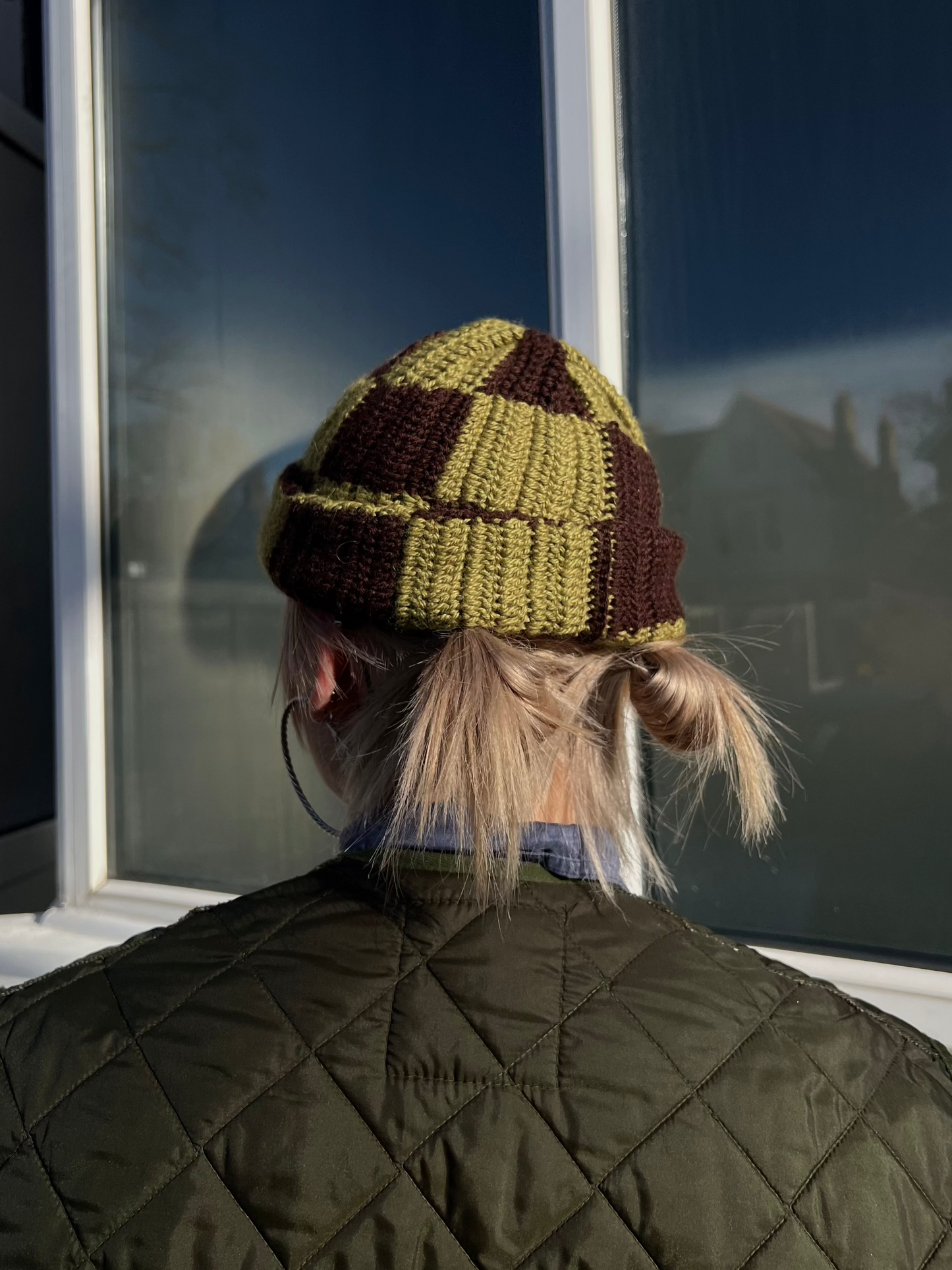 Check Moss Beanie