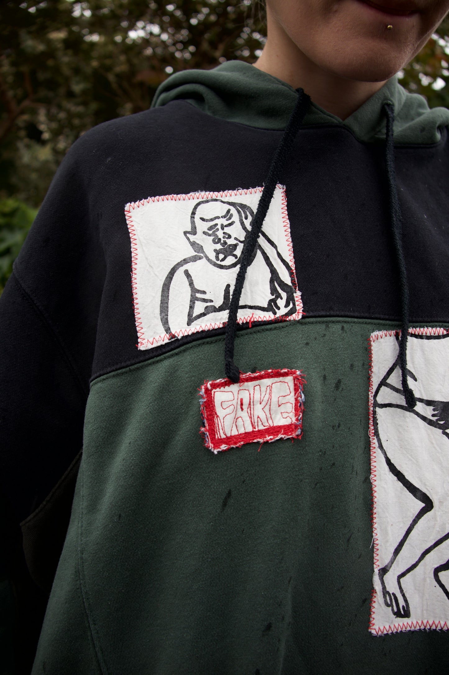 Reworked Nike Green Hoodie