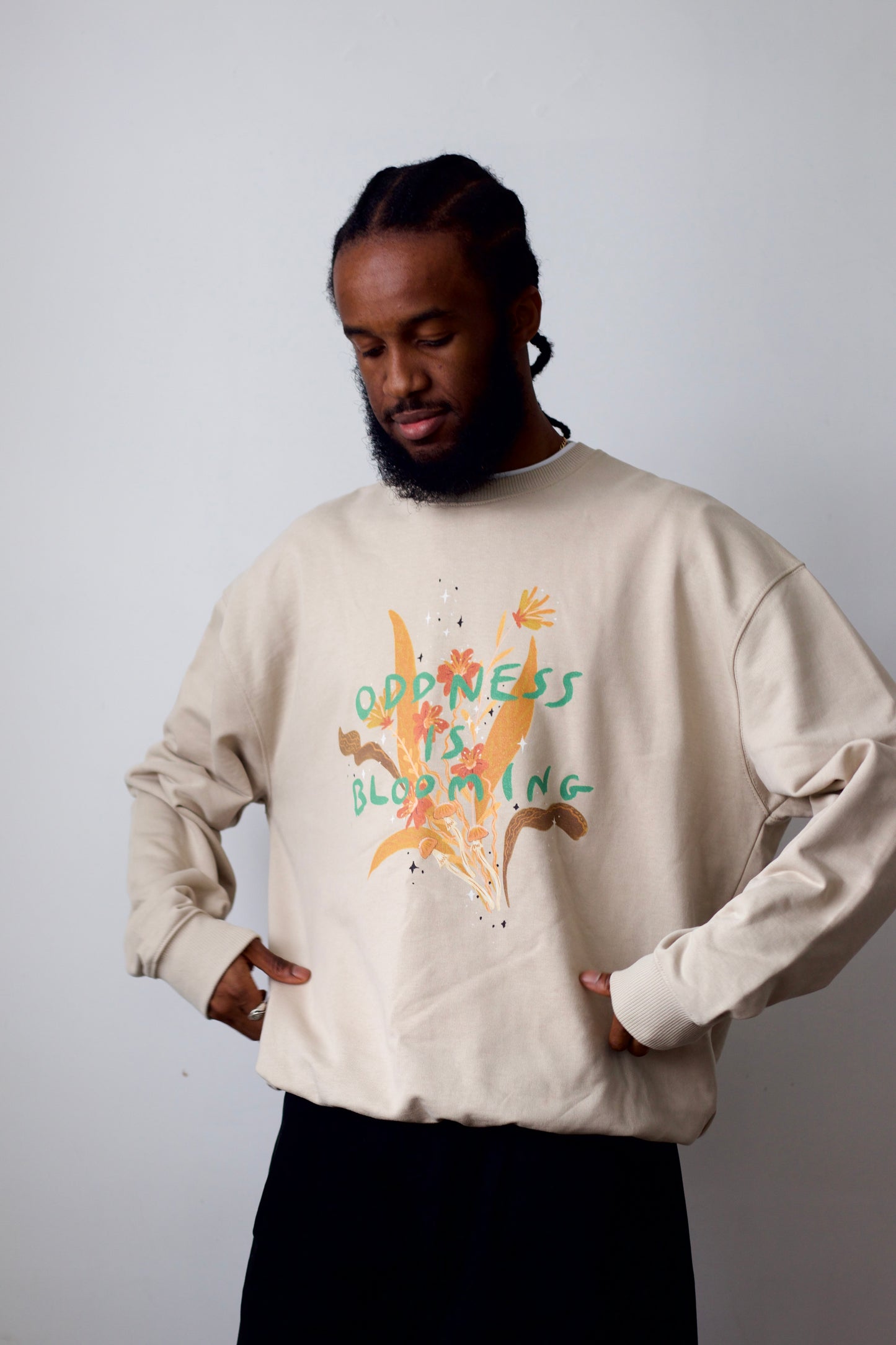 Oddness is Blooming Oversized Sweatshirt