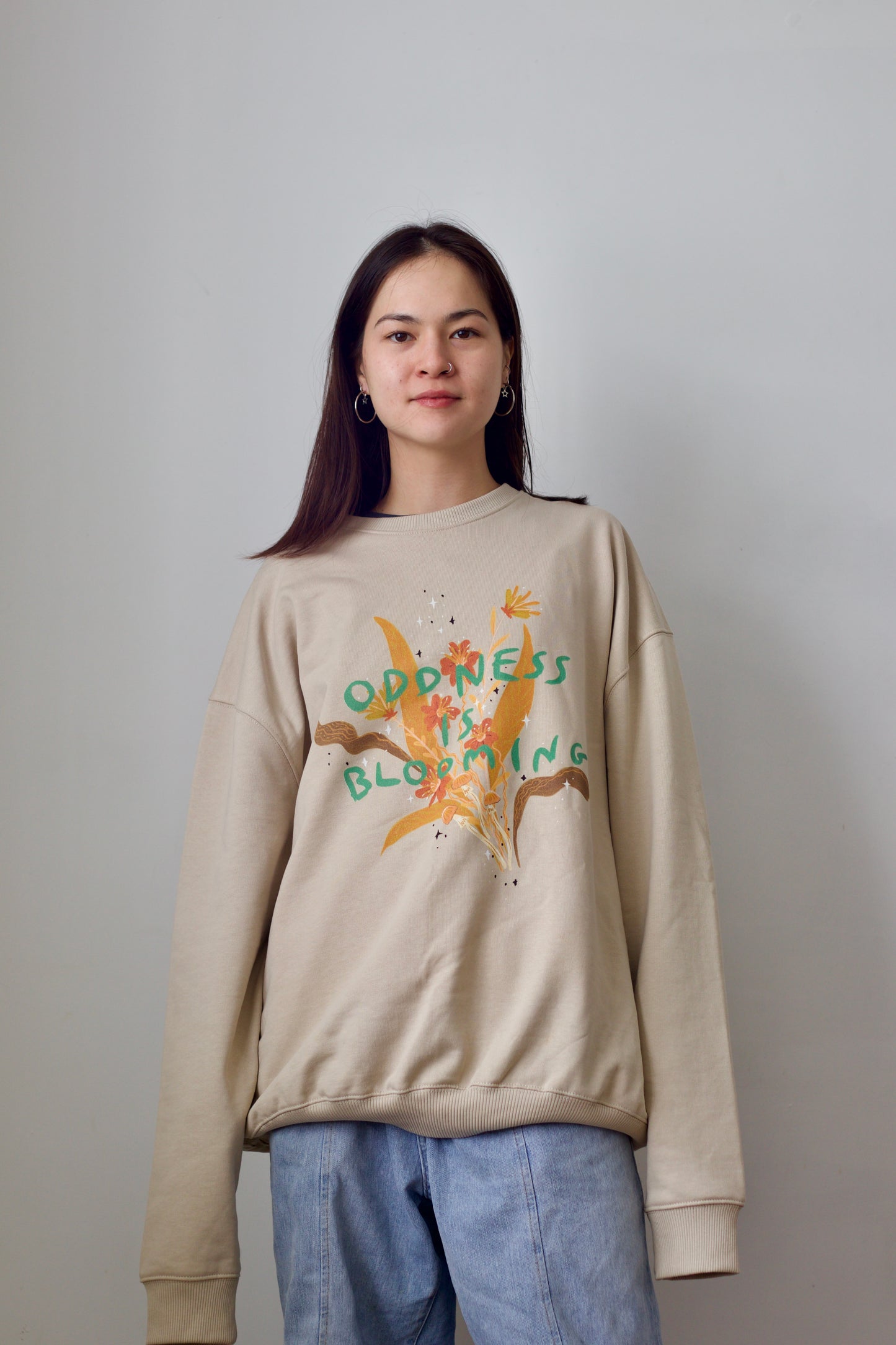 Oddness is Blooming Oversized Sweatshirt