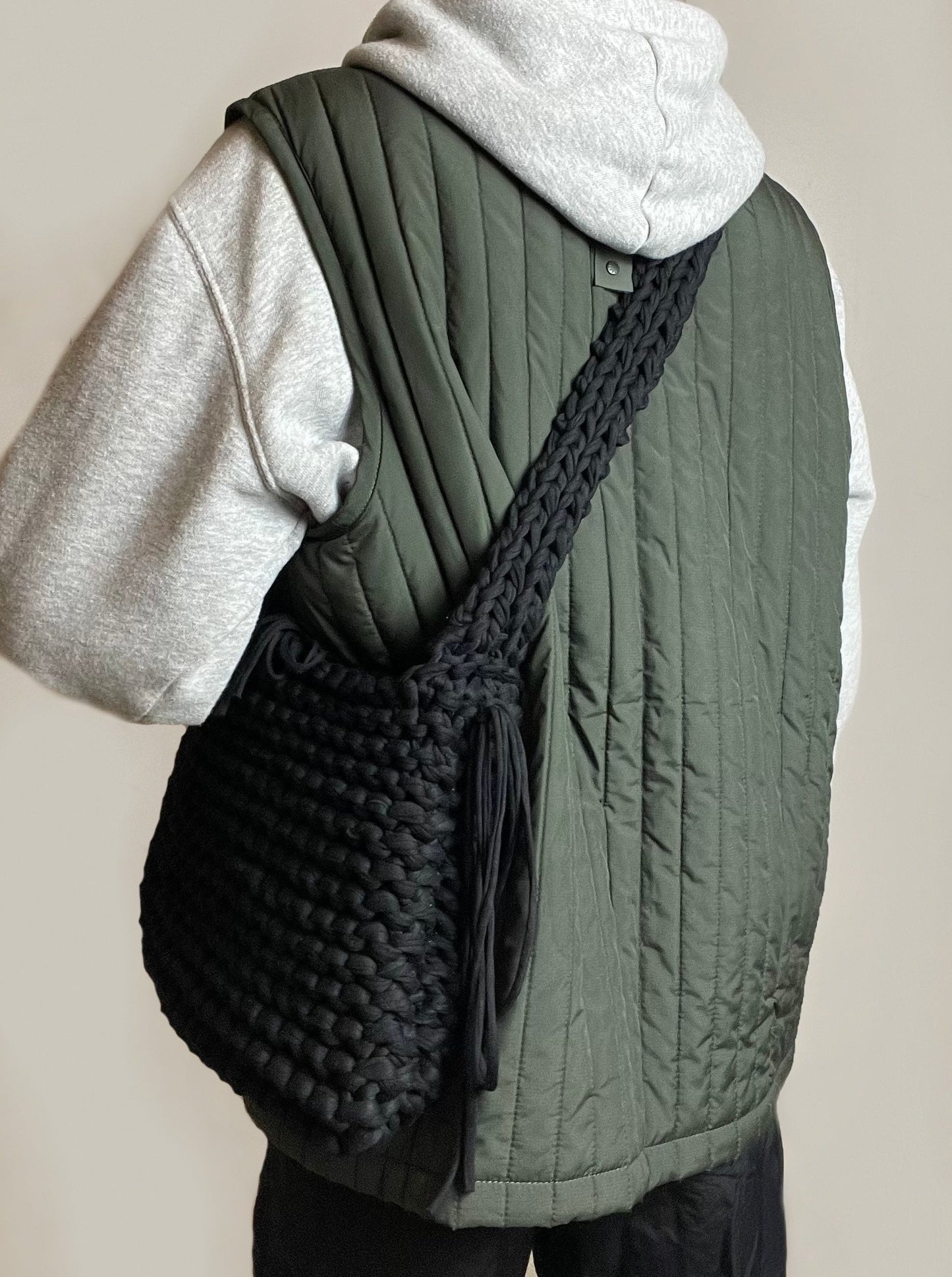 Large Black X-Body Bag