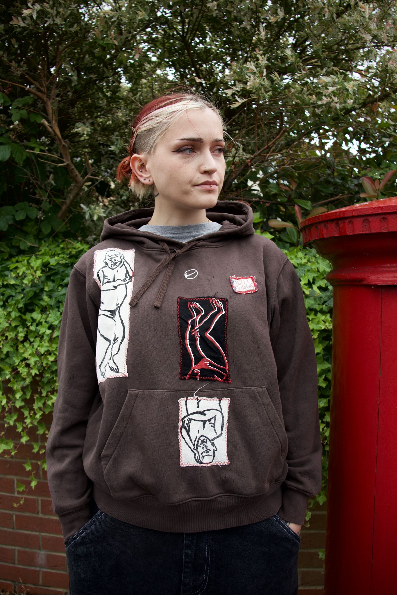 Reworked Brown Nike Hoodie