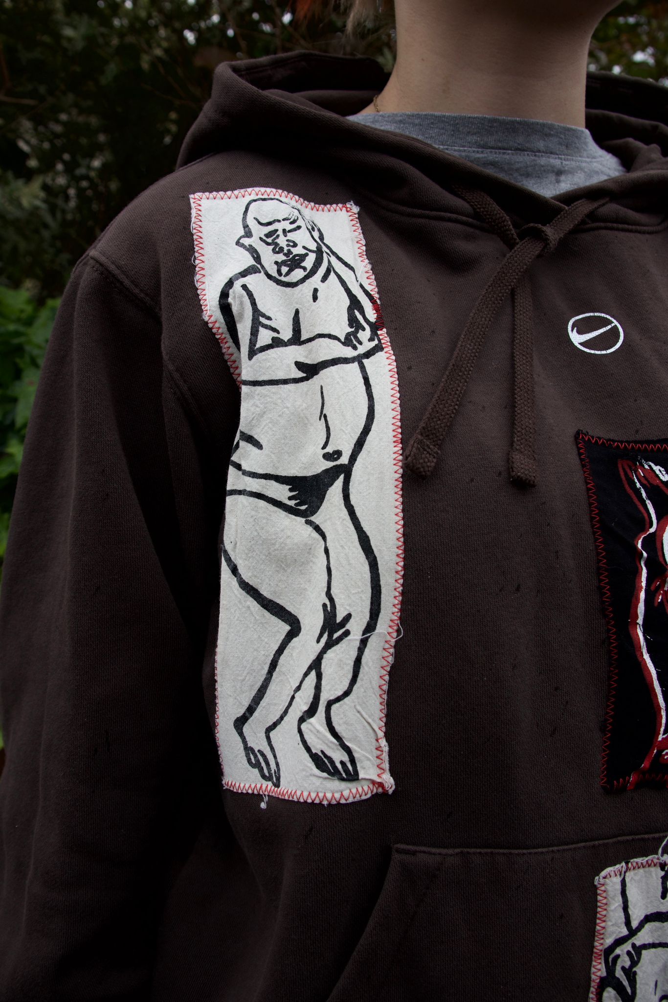 Reworked Brown Nike Hoodie