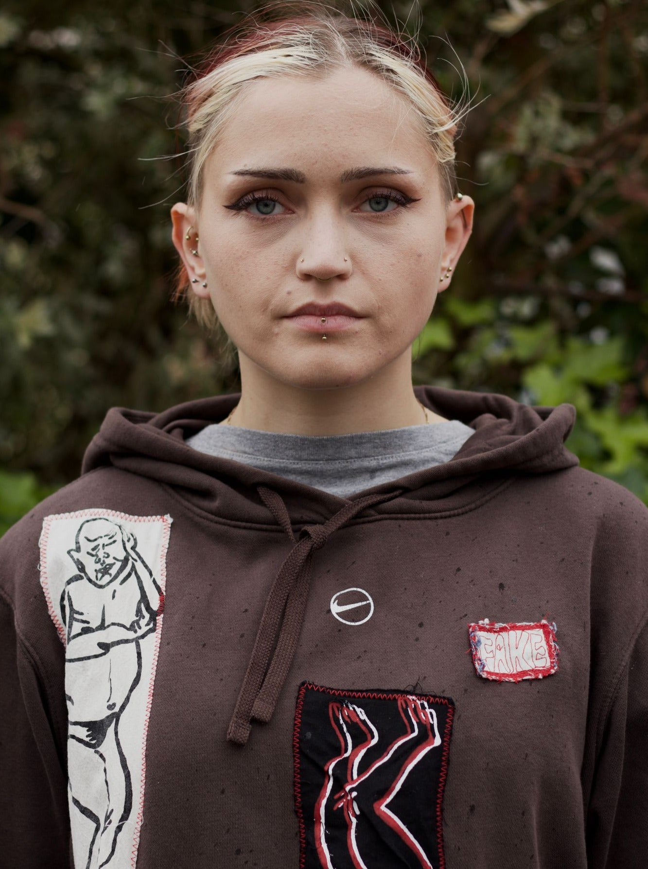 Reworked Brown Nike Hoodie