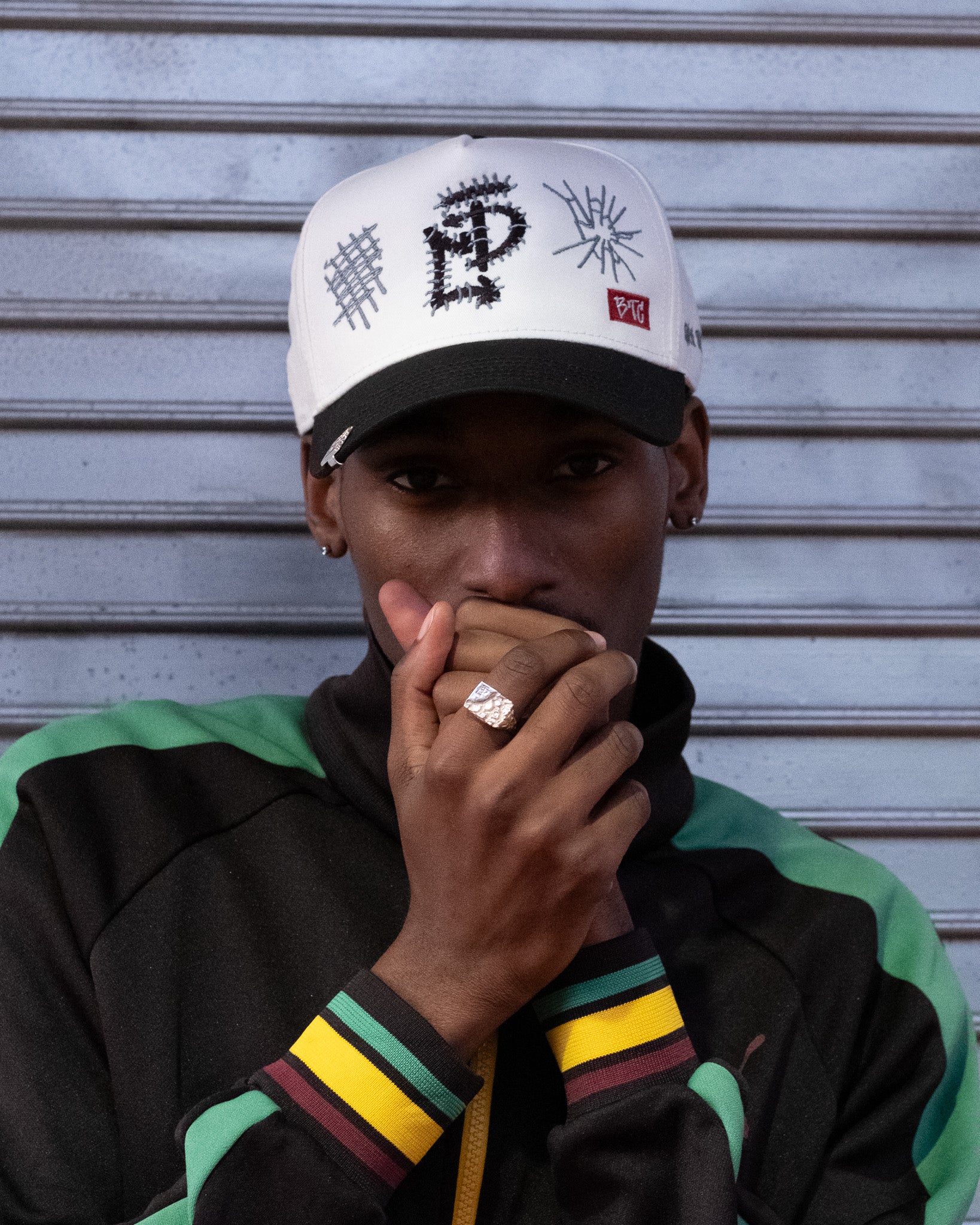 JC Black OG Cap, embroidered JCD snapback
