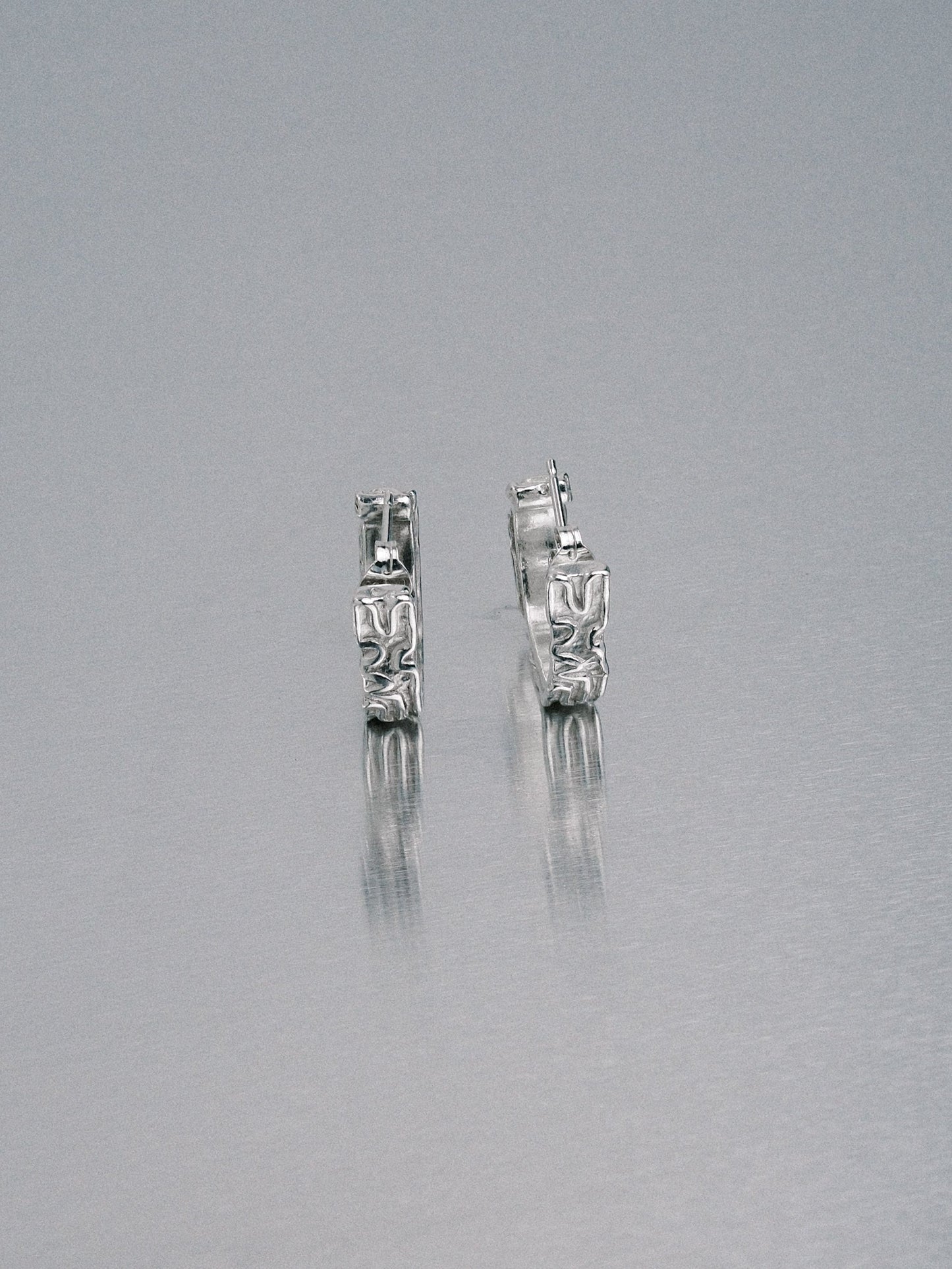 Biomorphic Earrings, 925 silver
