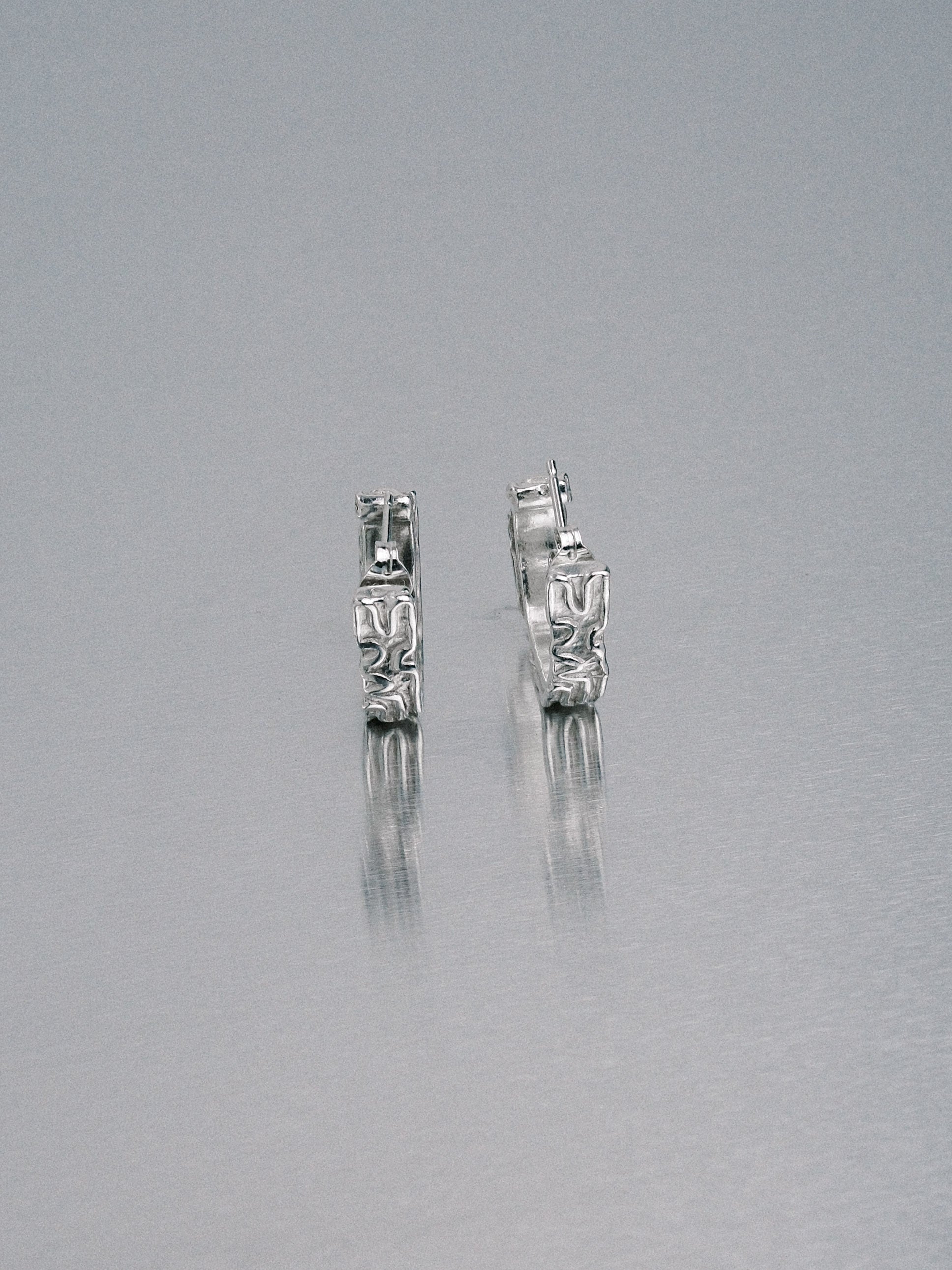 Biomorphic Earrings, 925 silver