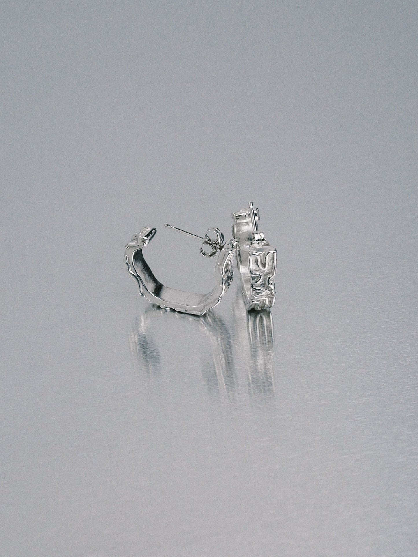 Biomorphic Earrings, 925 silver