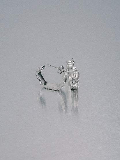 Biomorphic Earrings, 925 silver