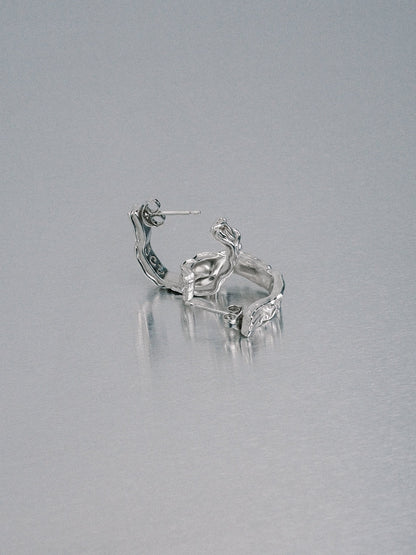 Biomorphic Earrings, 925 silver