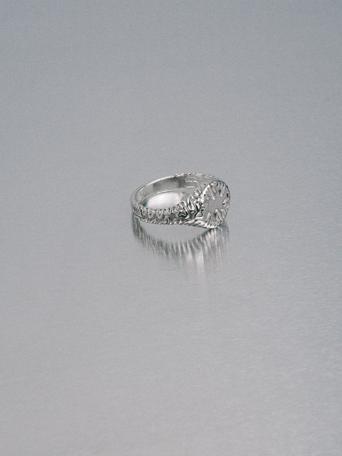 Biomorphic Circle Signet, 925 silver