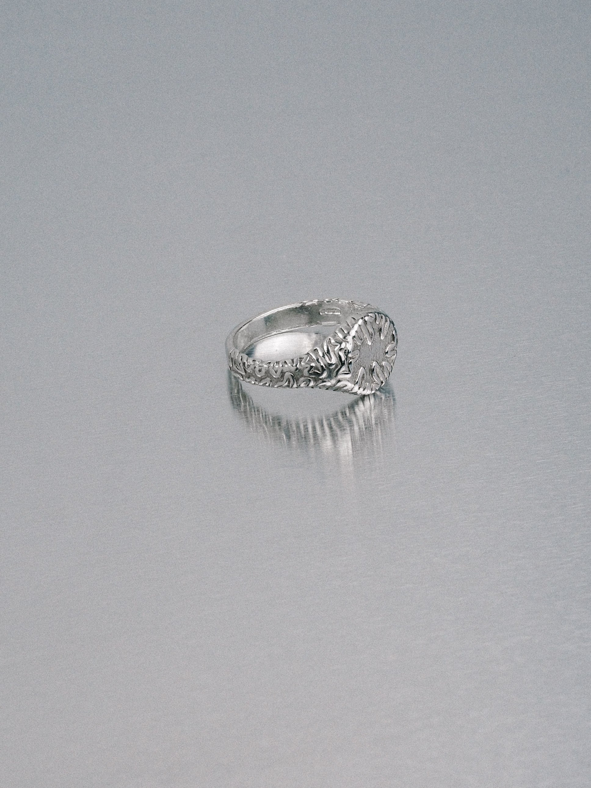 Biomorphic Circle Signet, 925 silver
