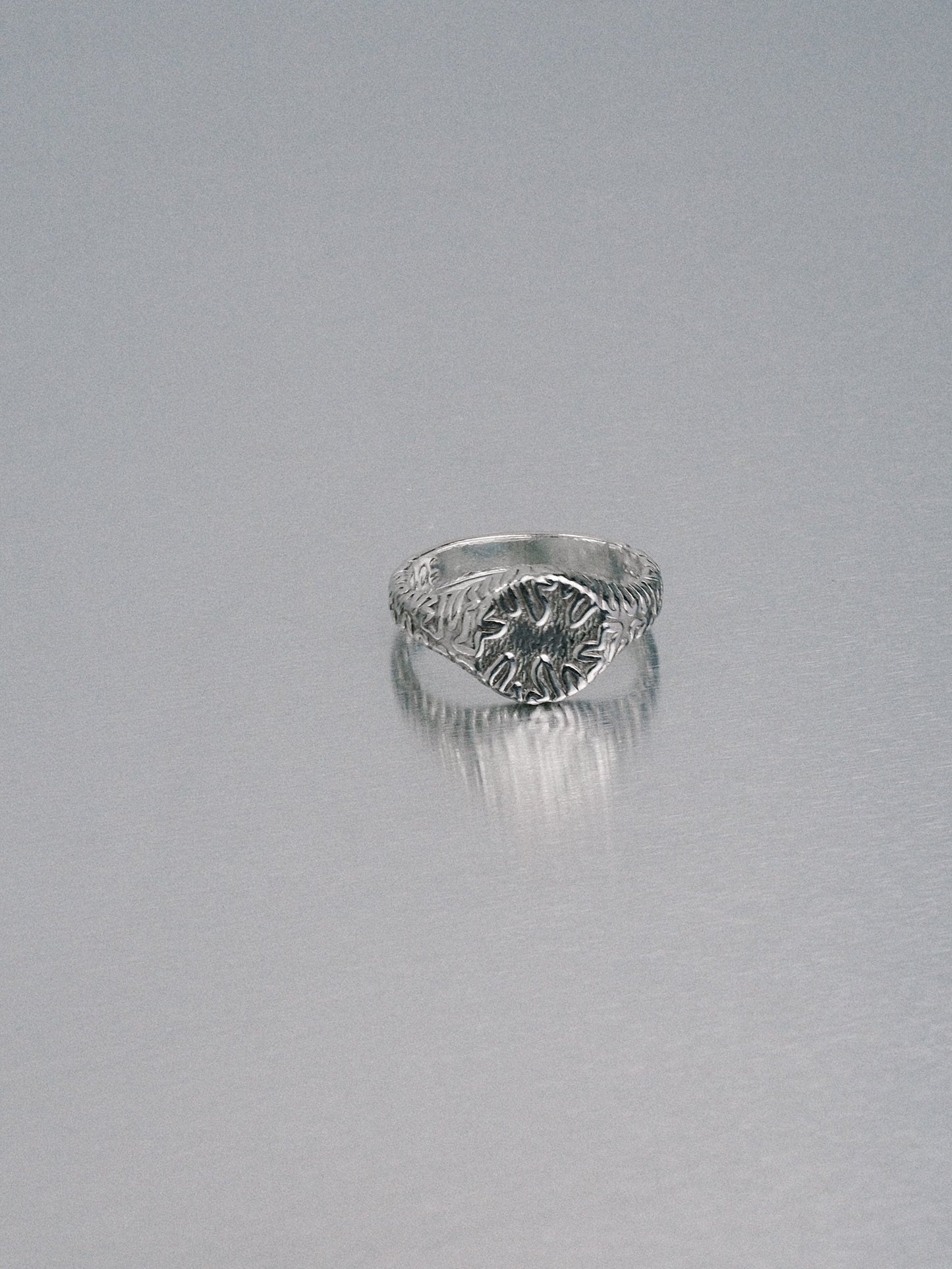 Biomorphic Circle Signet, 925 silver