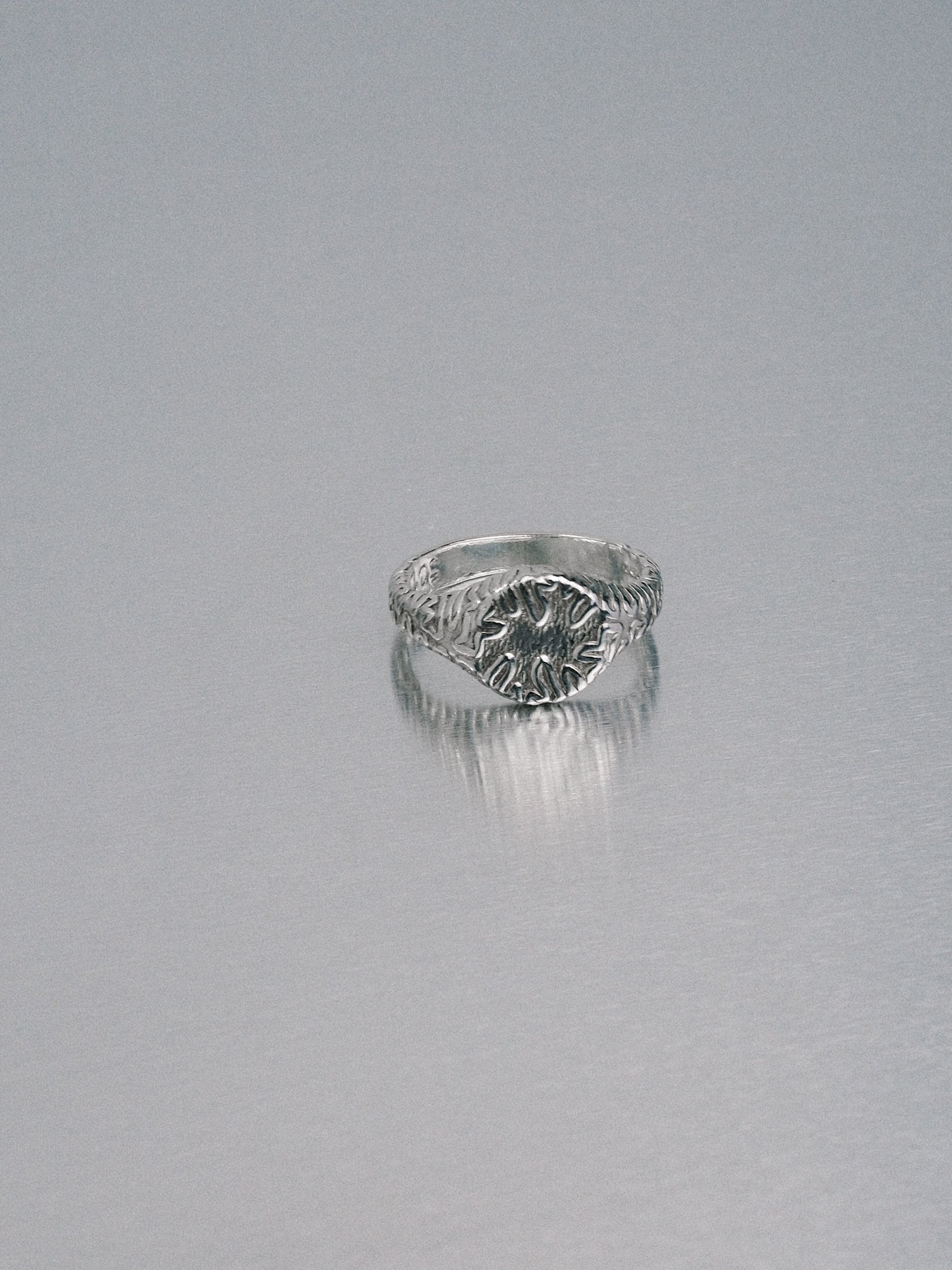 Biomorphic Circle Signet, 925 silver