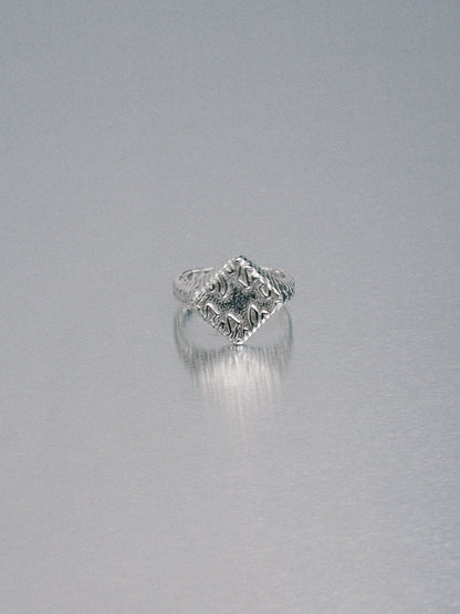Biomorphic Diamond Signet, 925 silver