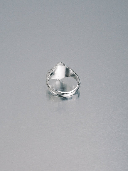 Biomorphic Diamond Signet, 925 silver