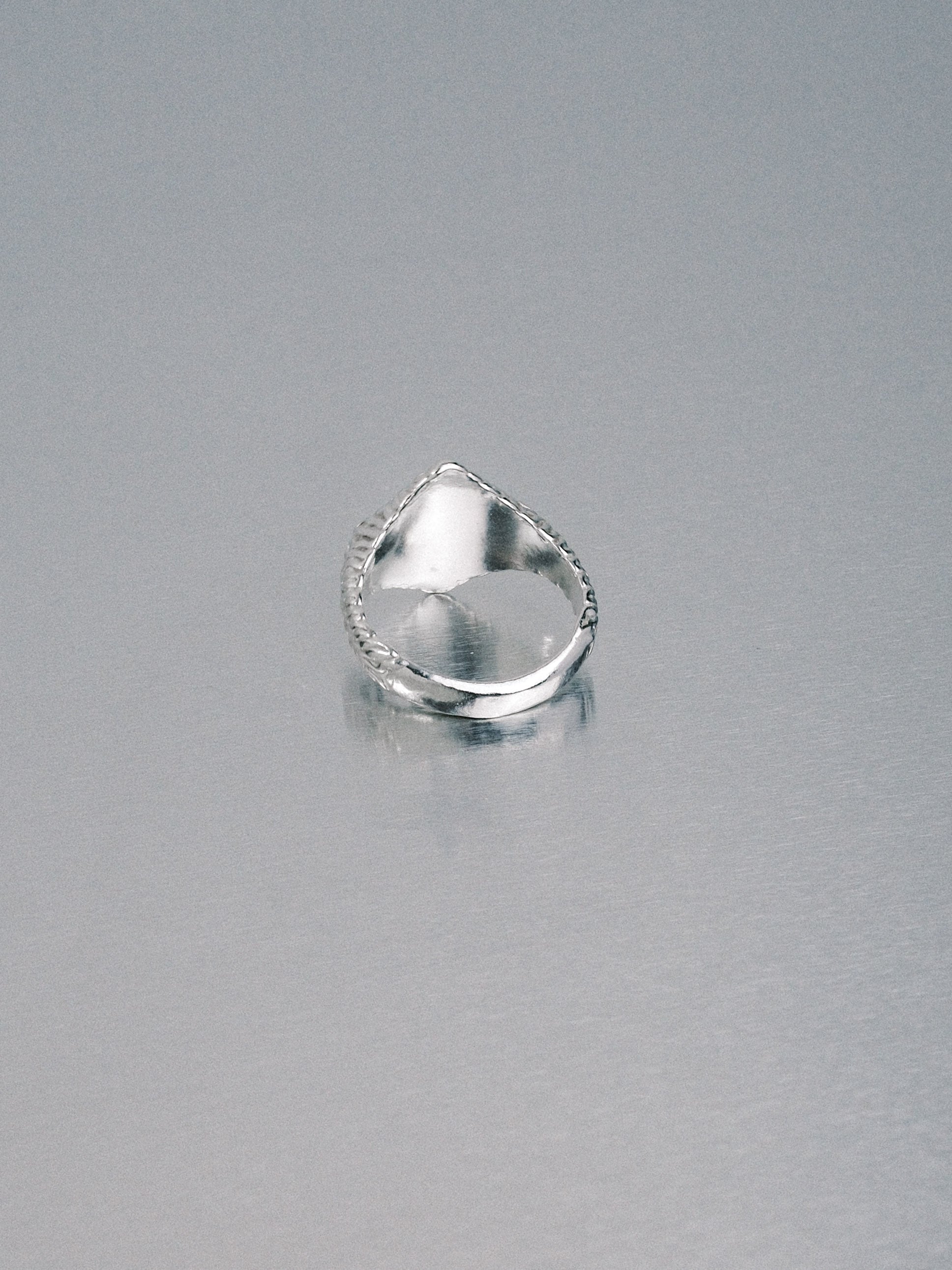 Biomorphic Diamond Signet, 925 silver