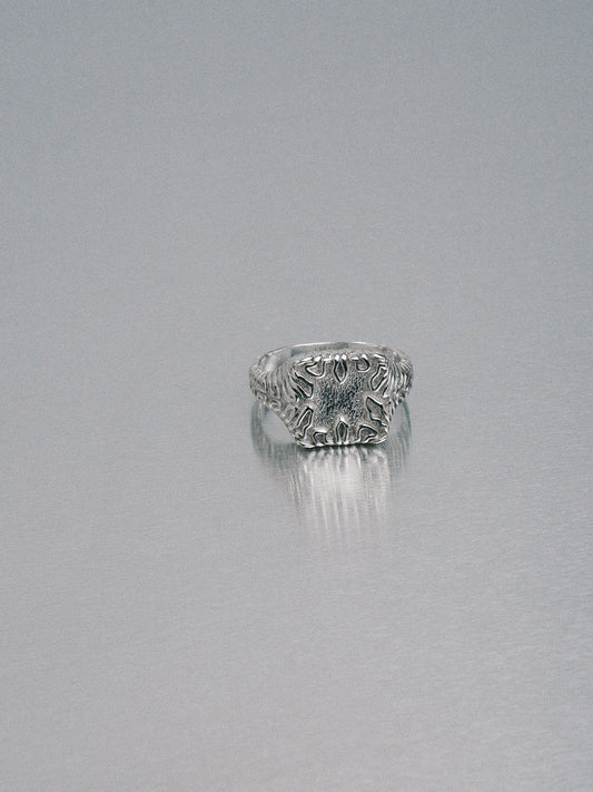 Biomorphic Square Signet, 925 silver