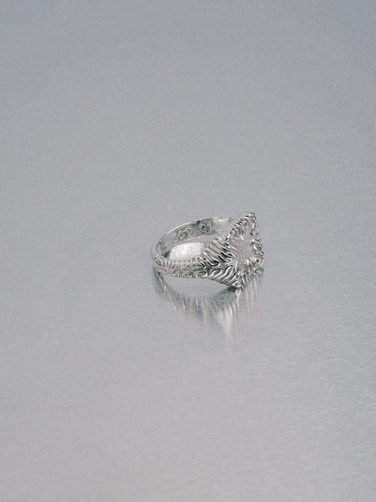 Biomorphic Square Signet, 925 silver