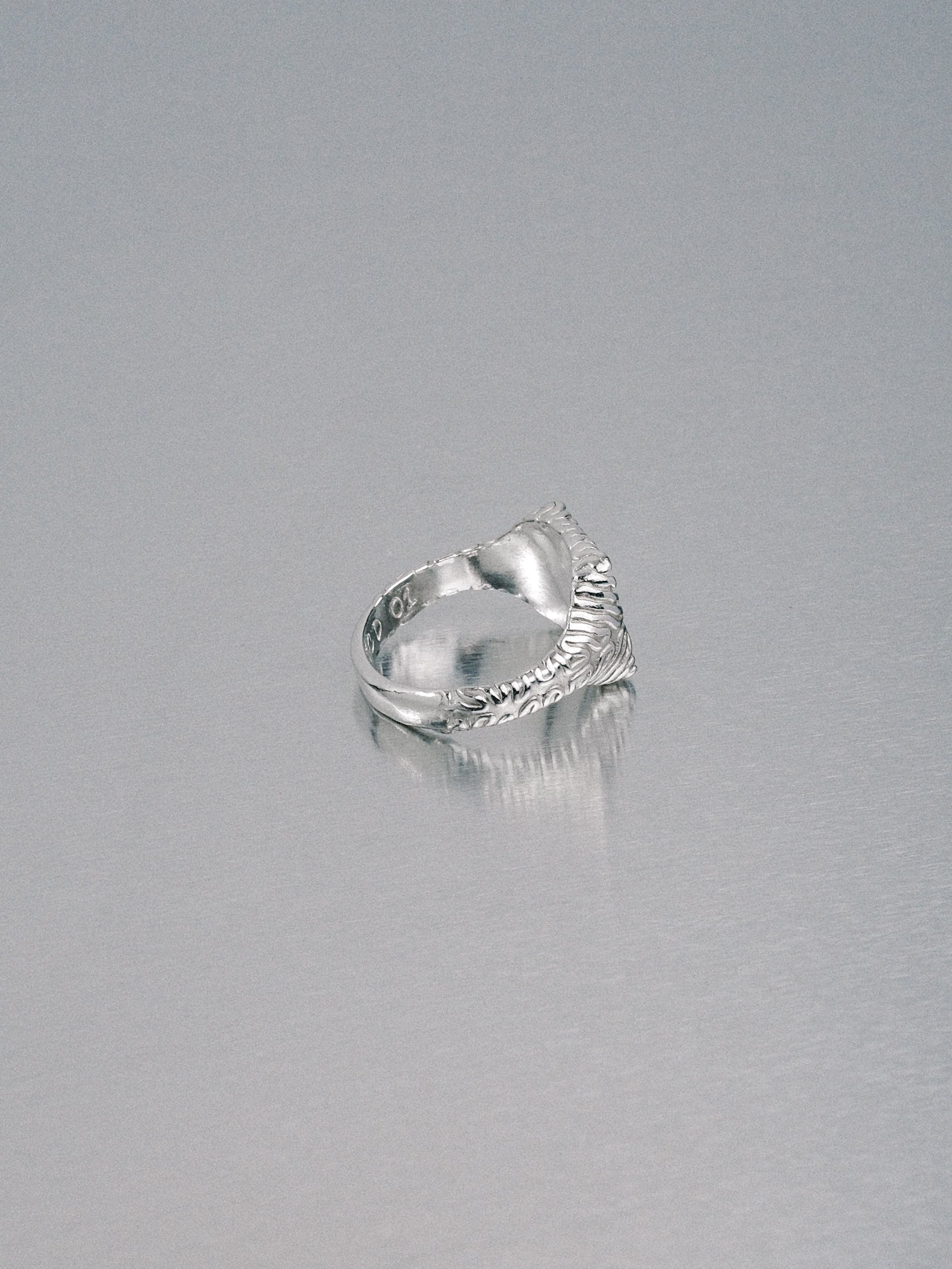 Biomorphic Square Signet, 925 silver