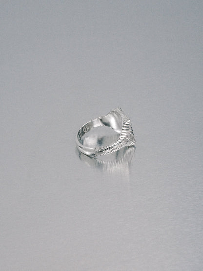 Biomorphic Square Signet, 925 silver
