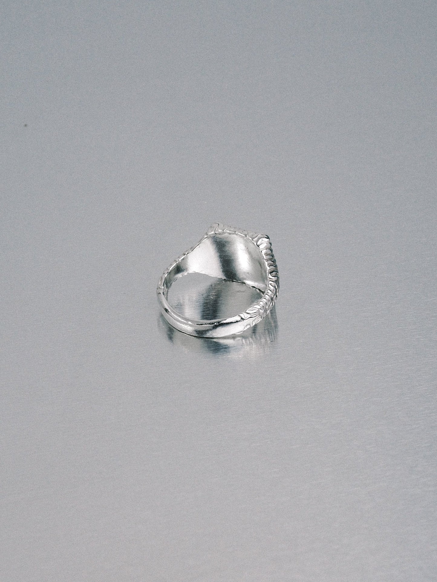 Biomorphic Square Signet, 925 silver
