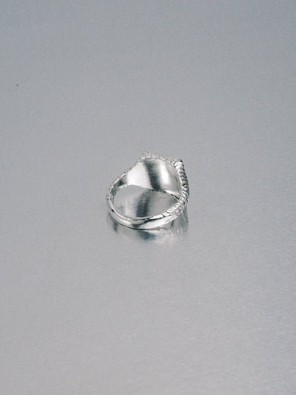 Biomorphic Square Signet, 925 silver