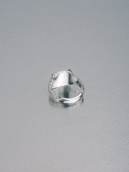 Biomorphic Square Signet, 925 silver