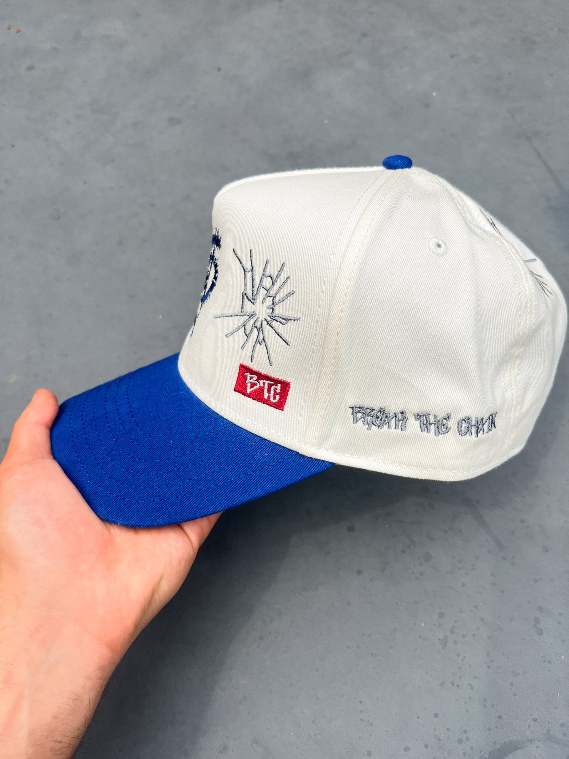JC Blue OG Cap, embroidered JCD snapback