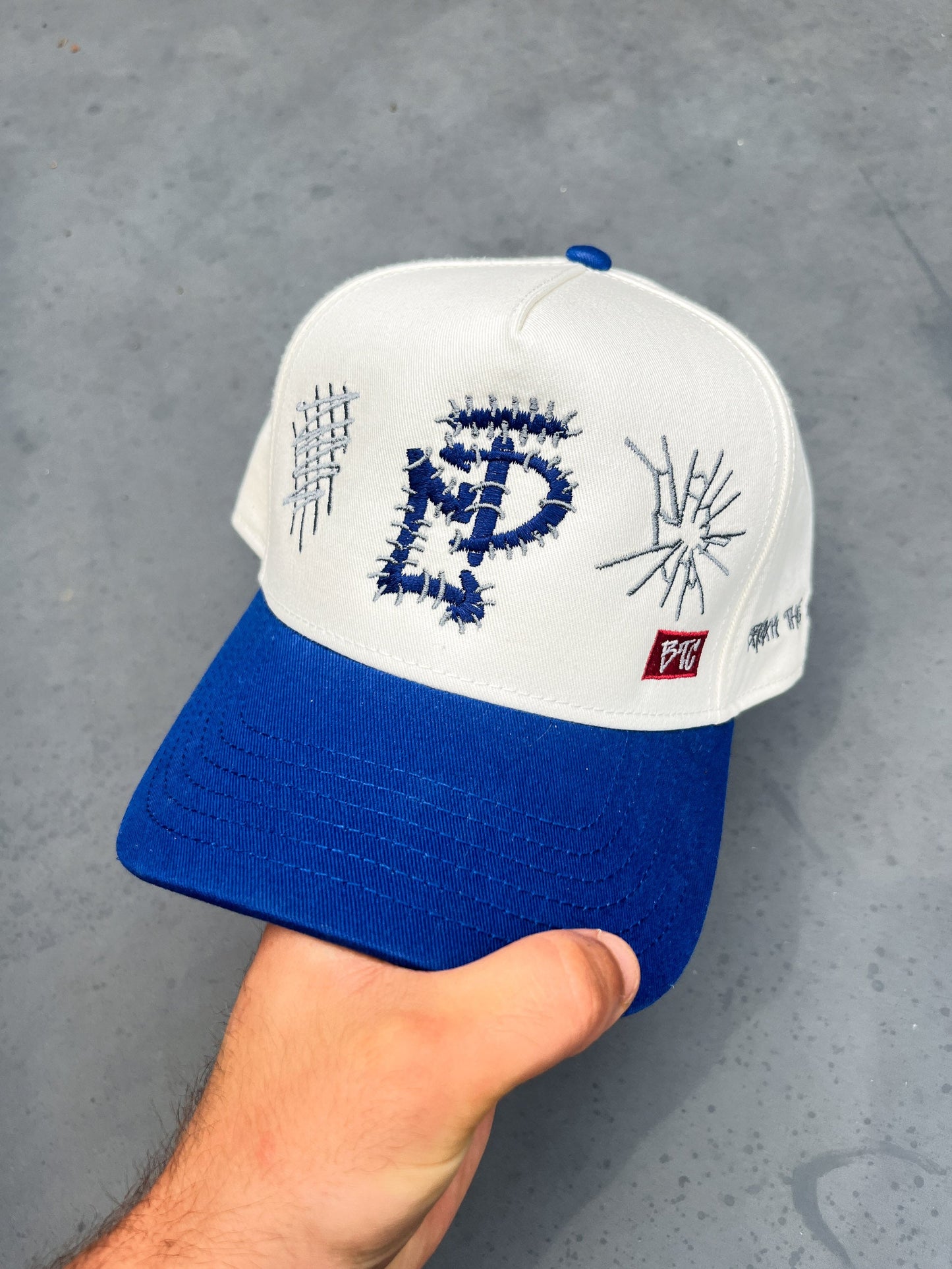 JC Blue OG Cap, embroidered JCD snapback