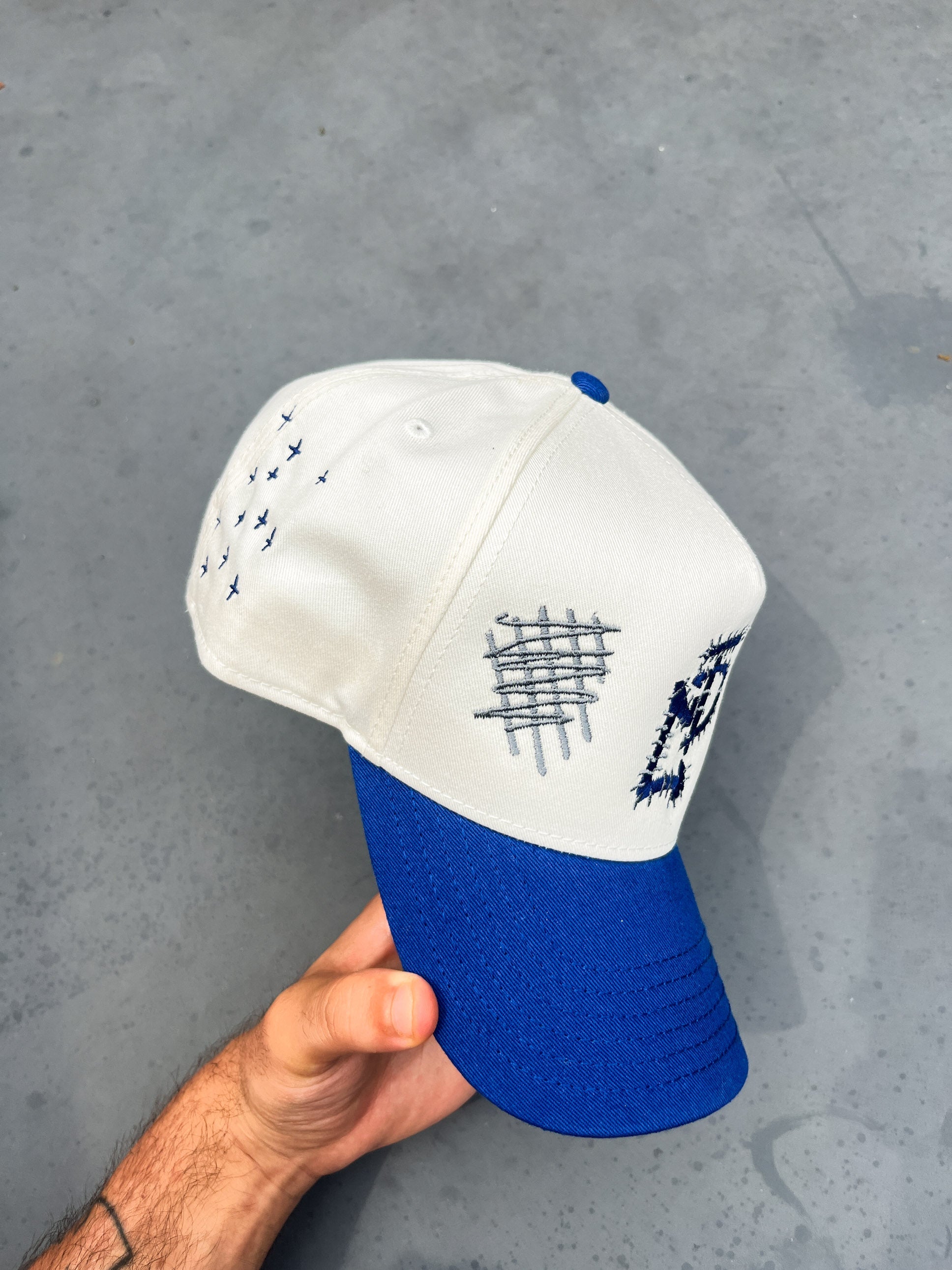 JC Blue OG Cap, embroidered JCD snapback