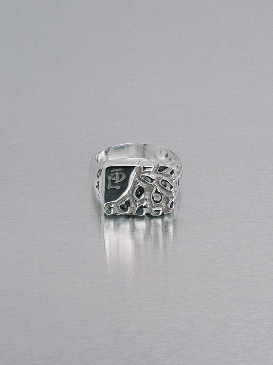 Asymmetric Nugget Chunky Ring, 935 silver