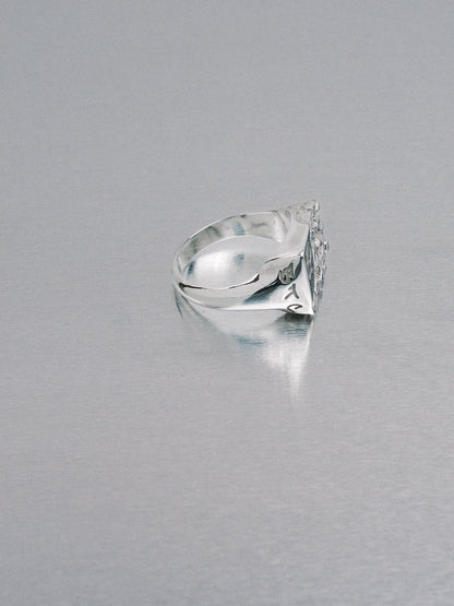 Asymmetric Nugget Chunky Ring, 935 silver