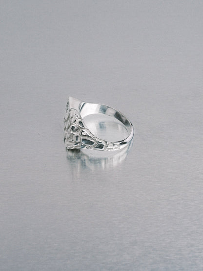 Asymmetric Nugget Chunky Ring, 935 silver