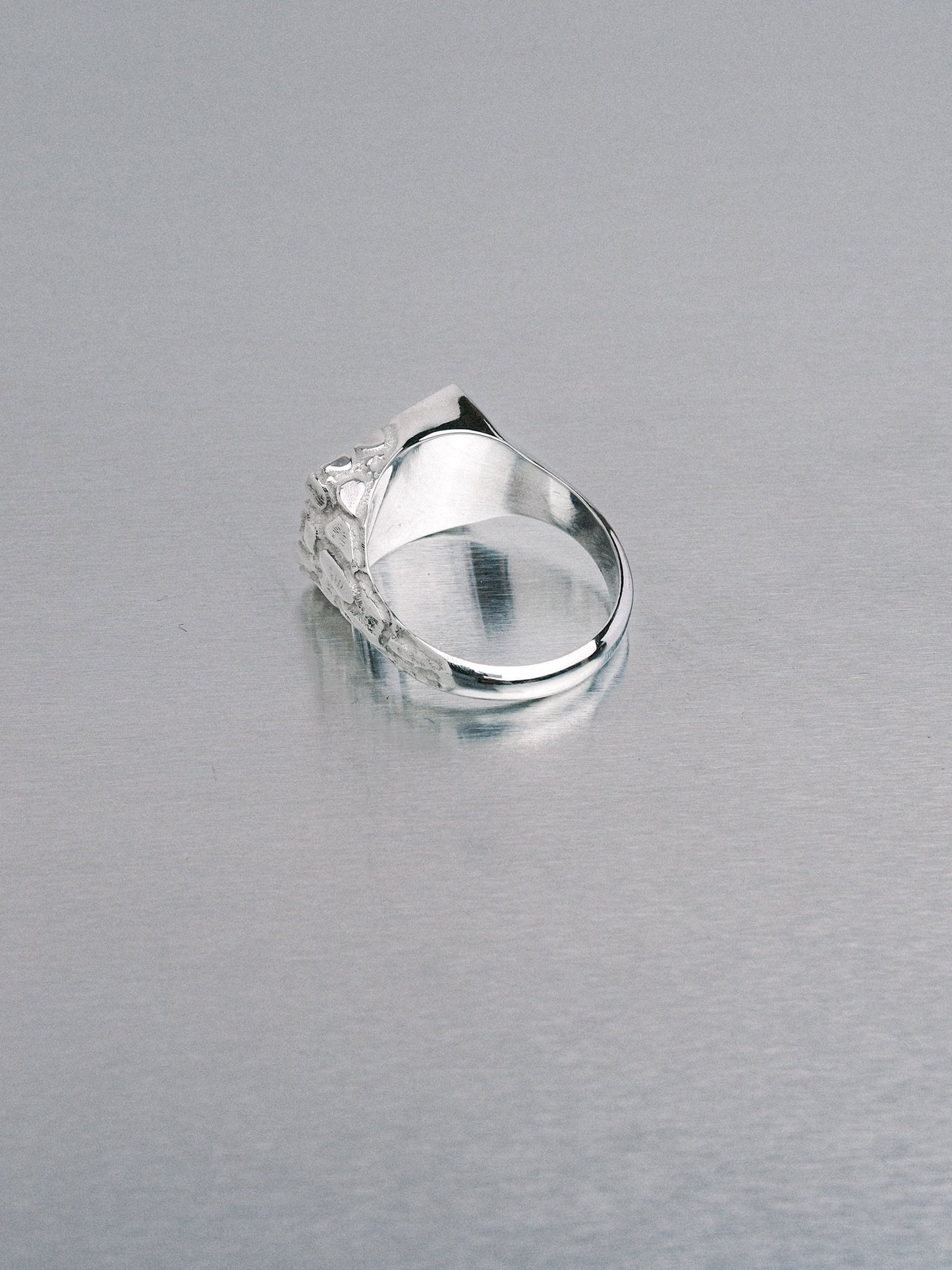 Asymmetric Nugget Chunky Ring, 935 silver