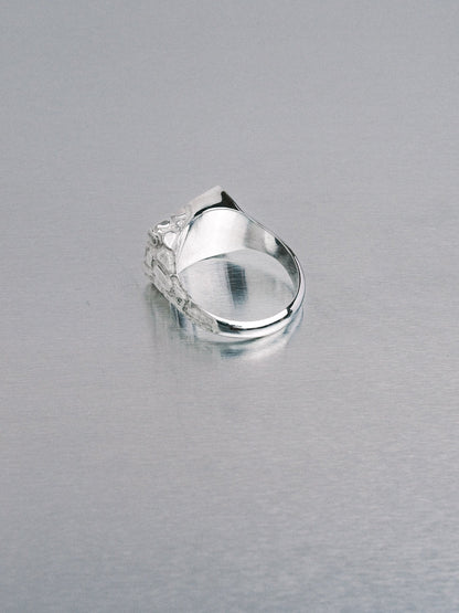 Asymmetric Nugget Chunky Ring, 935 silver