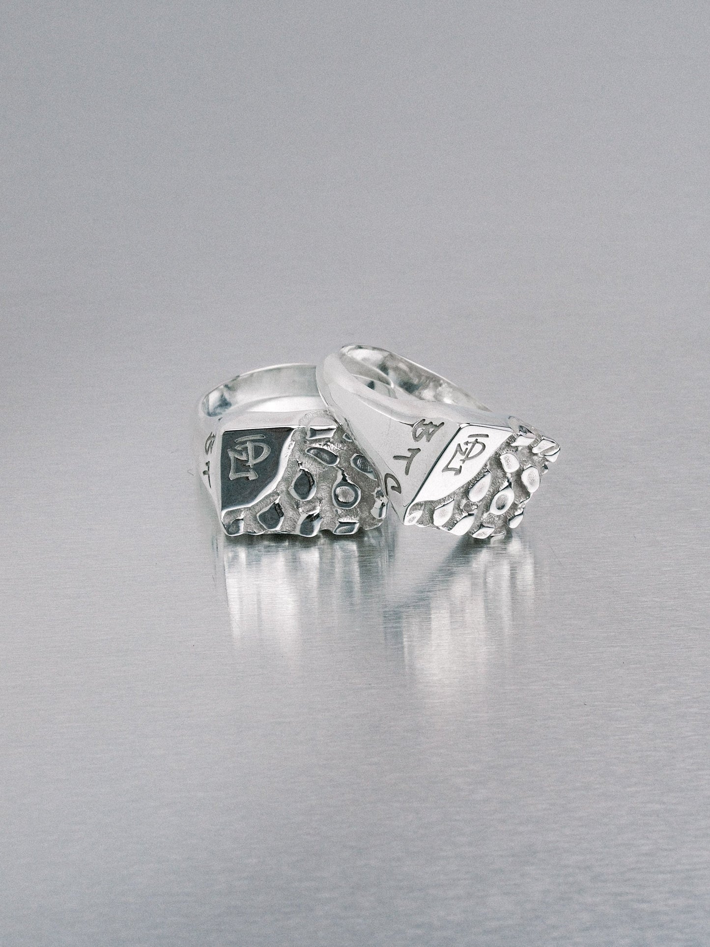 Asymmetric Nugget Chunky Ring, 935 silver