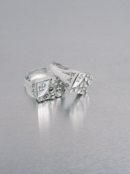Asymmetric Nugget Chunky Ring, 935 silver