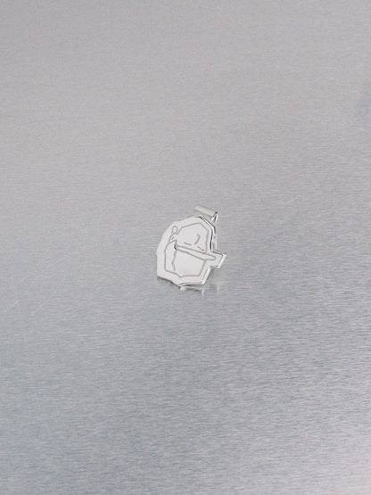 Cartoon Hat Clip, 935 silver