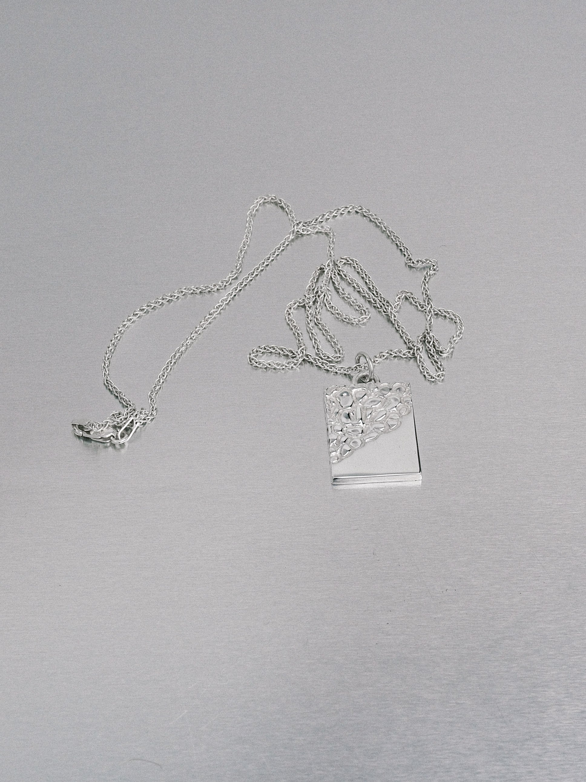 Silver Nugget Necklace, 935 silver