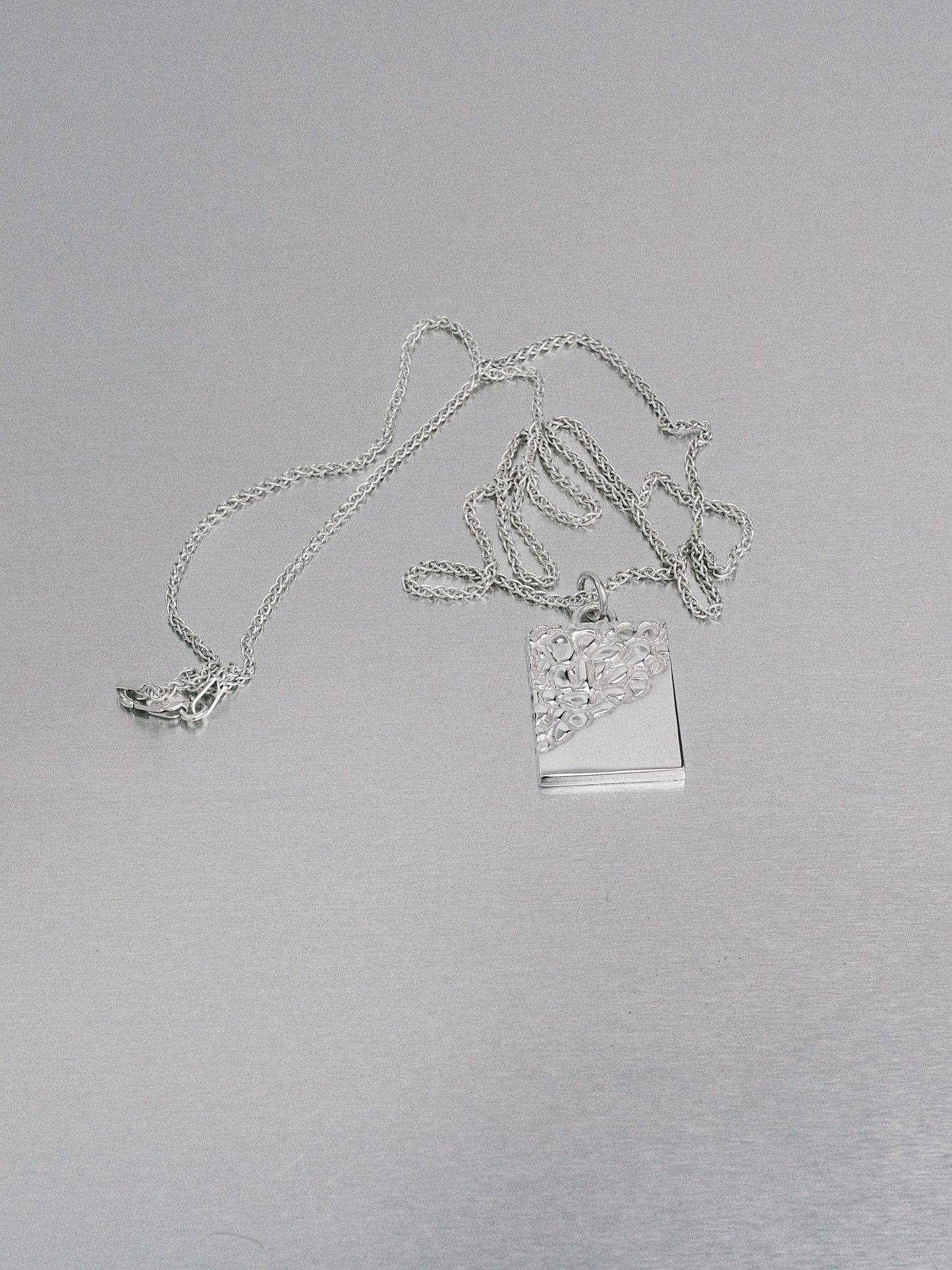 Silver Nugget Necklace, 935 silver