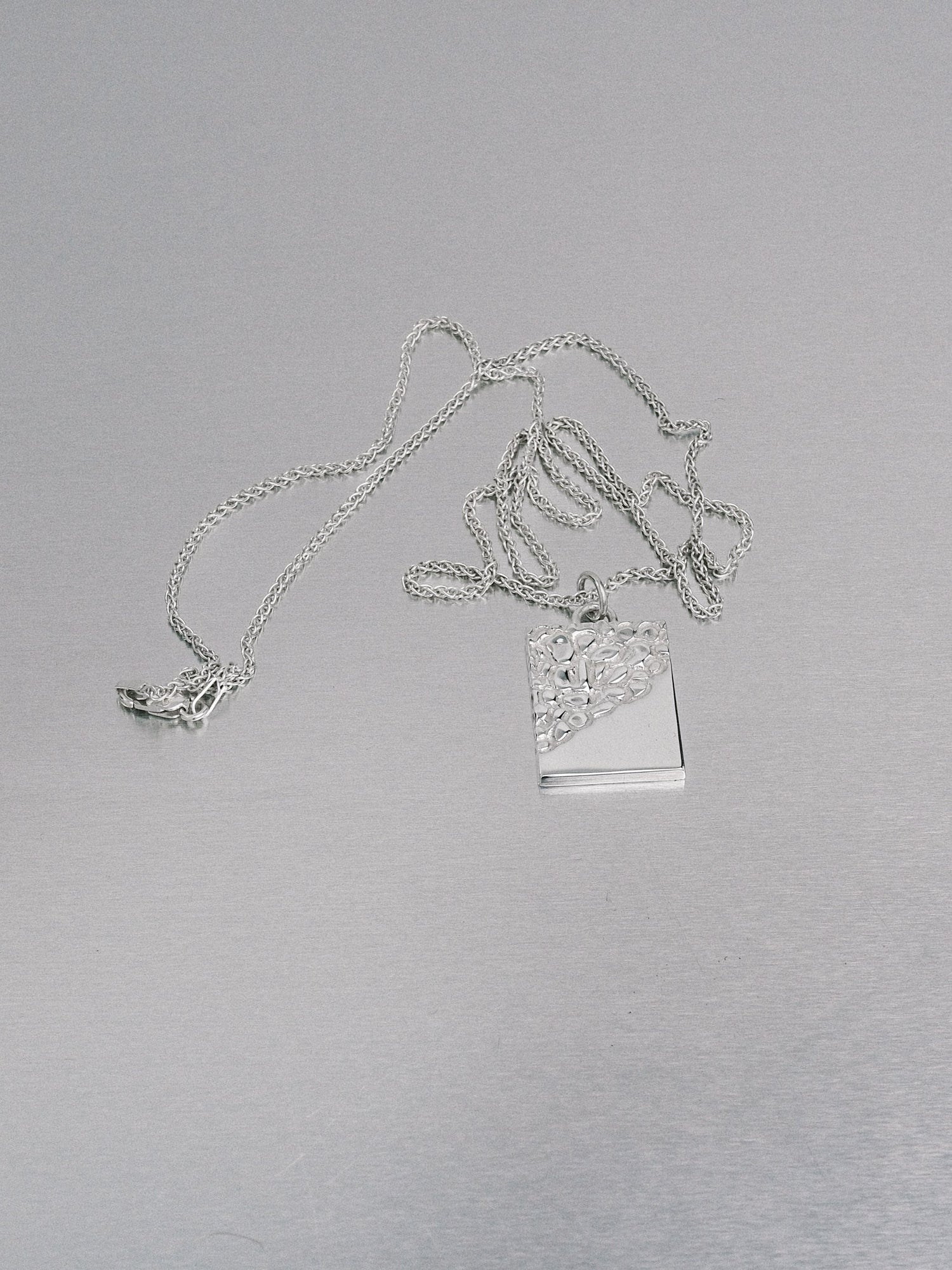 Silver Nugget Necklace, 935 silver
