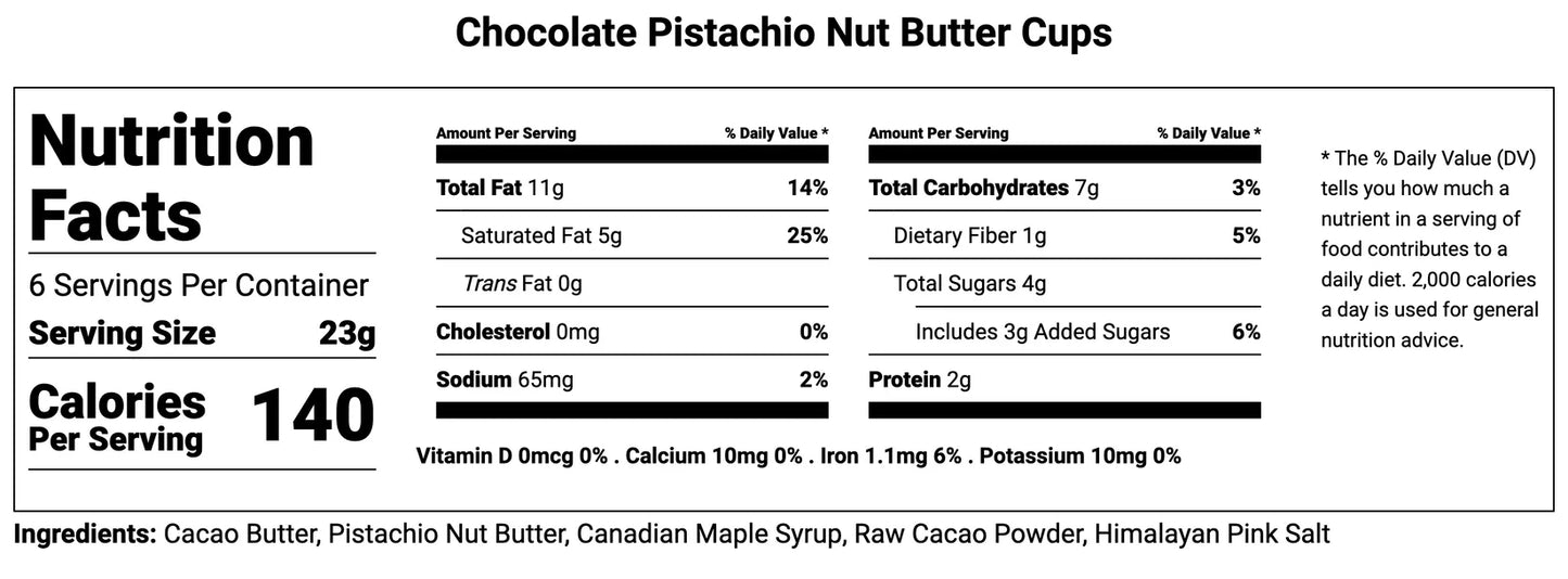 Toasted Pistachio Butter Chocolate Cups